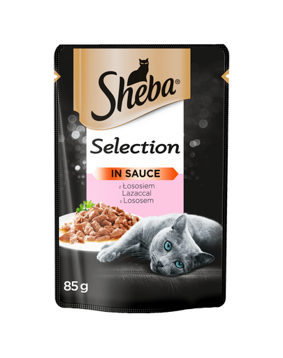 SHEBA Selection in Sauce - nedves macskatáp lazaccal szószban 24x85g