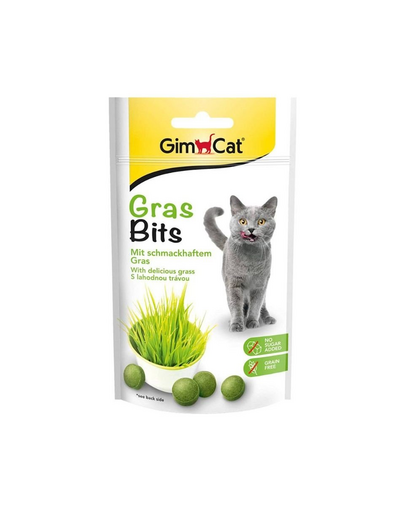 GIMCAT Tasty Tabs GrassBits 40 g füves csemege macskáknak