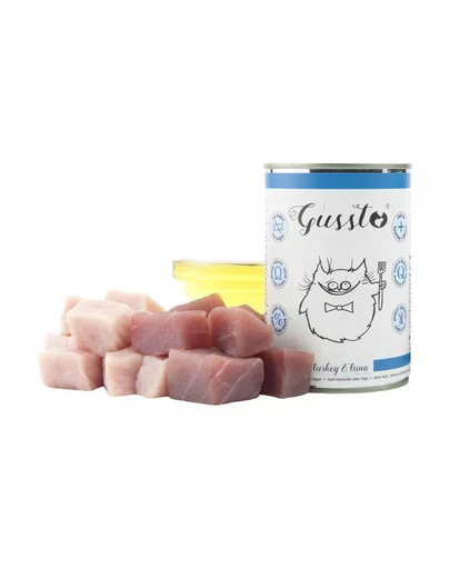 GUSSTO Cat Fresh Turkey&Tuna nedves macskaeledel pulykával és tonhallal 400 g