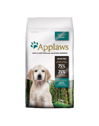 APPLAWS Táp kölyökkutyáknak kicsi és közepes testű kutyáknak, csirkével 7,5 kg