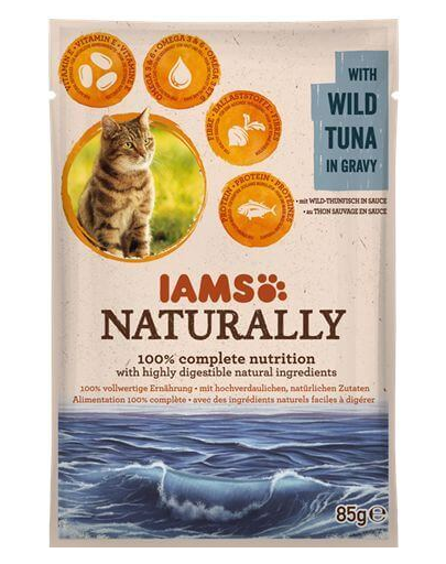 IAMS Naturally Adult Cat with Wild Tuna in Játékvy 85 g