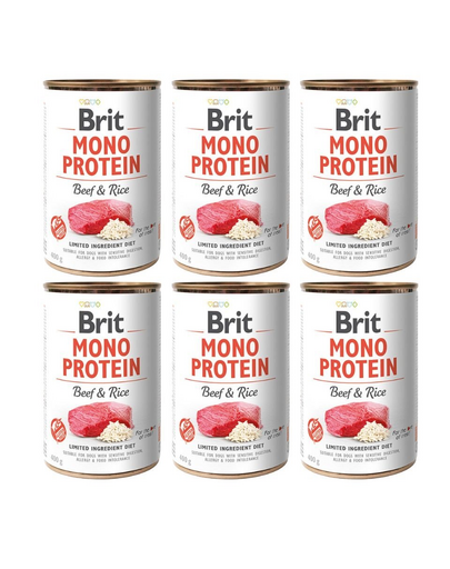 BRIT Mono Protein Beef & Rice 6x400 g monoprotein élelmiszer marhahús és rizs