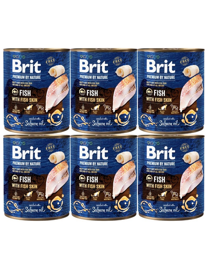 BRIT Premium by Nature Fish&Fish Skin 6 x 800 g hal és halbőr természetes kutyaeledel