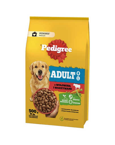 PEDIGREE Adult 500 g marhahússal és zöldségekkel teljes értékű szárazeledel felnőtt nagy és közepes testű kutyáknak