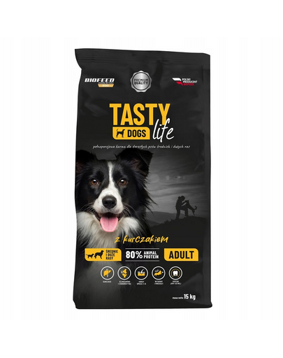 BIOFEED TASTY LIFE Premium Csirkével közepes és nagytestű kutyafajták számára 15 kg