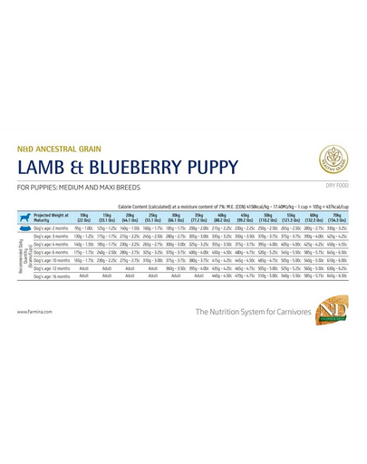 FARMINA Low Grain Dog Lamb & Blueberry Puppy Medium & Maxi 12 kg