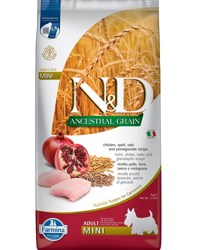 N&D Low Grain Chicken & Pomegranate Adult Mini Dog 7 kg