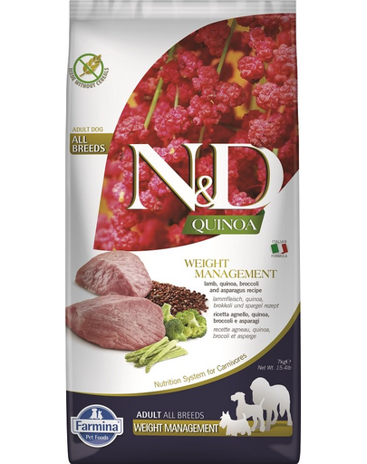 N&D Dog Quinoa Weight Management Lamb & Broccoli 7 kg