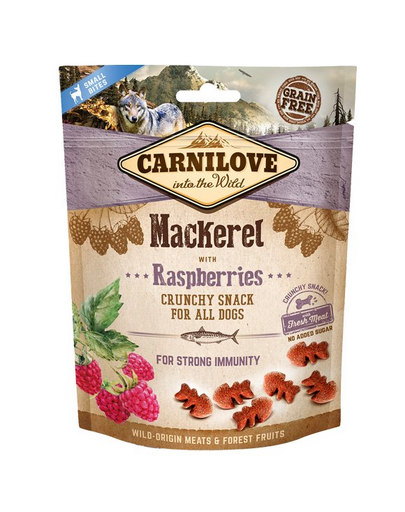 CARNILOVE Crunchy snacks Ropogós finomságok makréla és málna 200 g