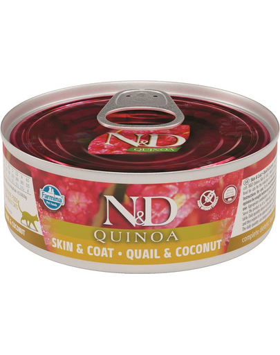 FARMINA N&D Cat quinoa quail & coconut Skin&Coat 80 g