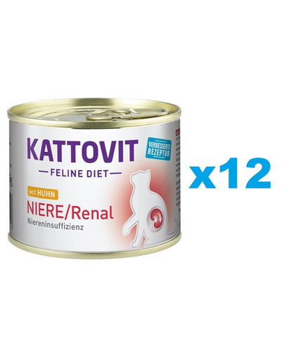KATTOVIT Feline Diet Renal Csirke 12 x 185 g