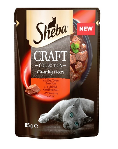SHEBA Craft Collection Teljes értékű élelmiszer marhahús mártással 85 g