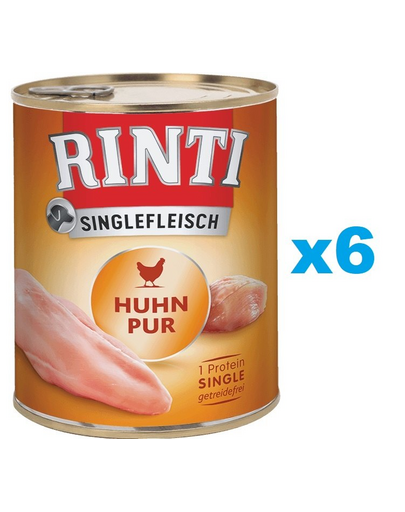 RINTI Singlefleisch Chicken Pure monoprotein csirke 6x800 g