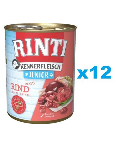 RINTI Kennerfleish Junior Beef 12x400 g marhahússal kölyökkutyáknak