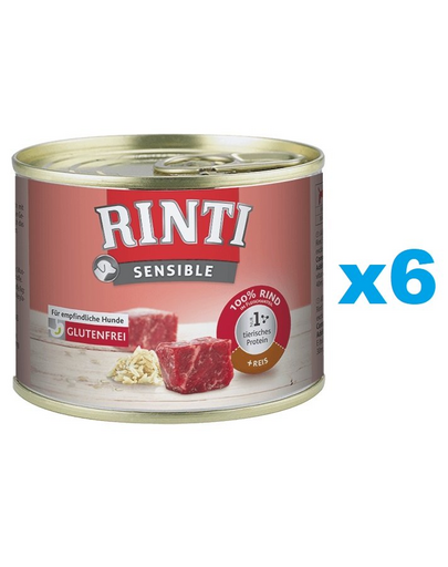 RINTI Sensible Marhahús rizzsel 6x185 g