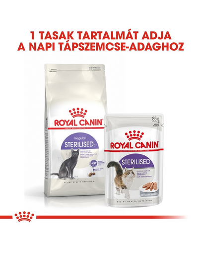 ROYAL CANIN STERILISED - ivartalanított felnőtt macska száraz táp 10 kg + 2 kg