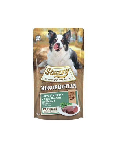 STUZZY Dog Monoprotein Borjúhús növényi hatóanyagokkal 150 g hipoallergén kutyaeledel