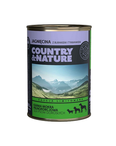 COUNTRY&NATURE Gabonamentes kutyatáp bárányhússal 400 g