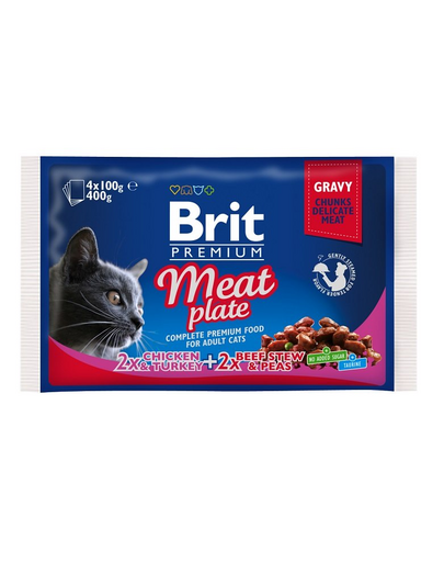 BRIT Cat Adult Meat Plate 4x100g