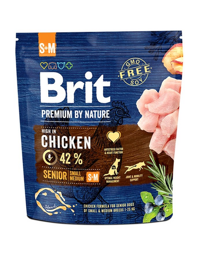 BRIT Premium By Nature Senior Small+Medium S+M Chicken 1 kg