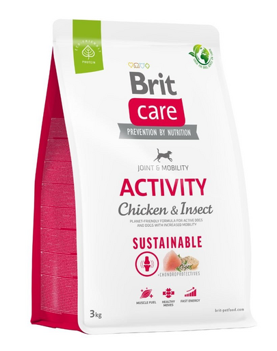BRIT CARE Dog Sustainable Activity chicken insekt aktív felnőtt kutyáknak csirkével és rovarokkal 3 kg