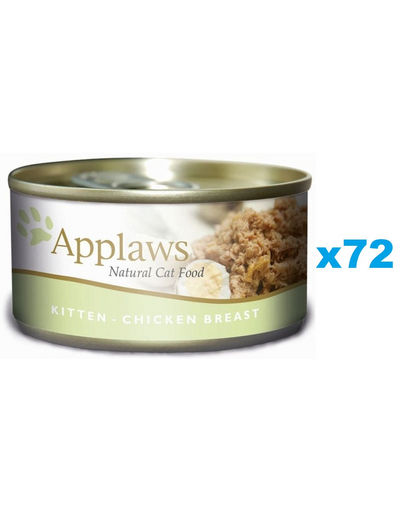APPLAWS Kitten Csirke zselében 72x70 g