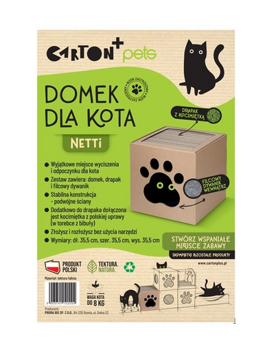 CARTON+ PETS Netti macska kaparófa ház