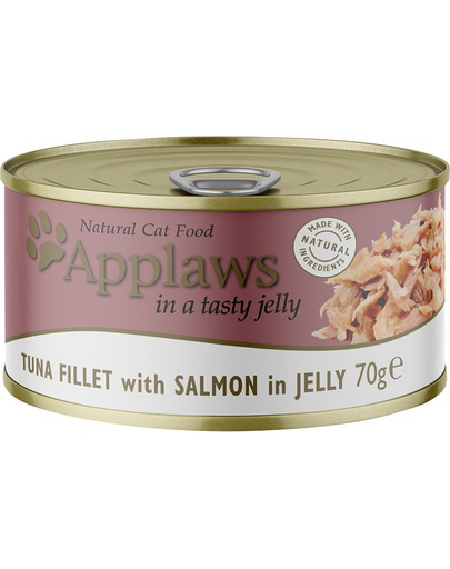 APPLAWS Cat Tin Tuna & Salmon in Jelly Tin 6x70g tonhal és lazac zselében