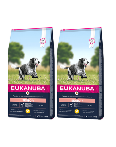 EUKANUBA Caring Senior Medium Breed friss csirkében gazdag 2 x 15kg