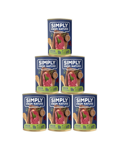 SIMPLY FROM NATURE Wet Food for dogs deer and buckwheat 6 x 400 g