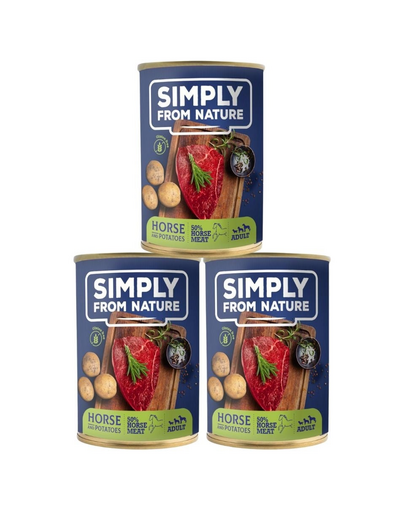 SIMPLY FROM NATURE Wet Food for dogs horse with potatoes 3 x 400 g