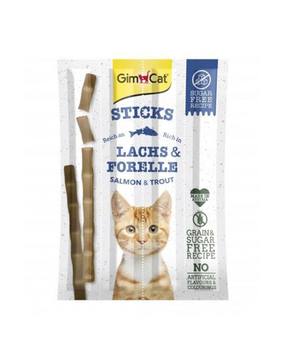 GIMCAT Sticks Salmon&Trout 4 db lazacos és pisztrángos pálcika