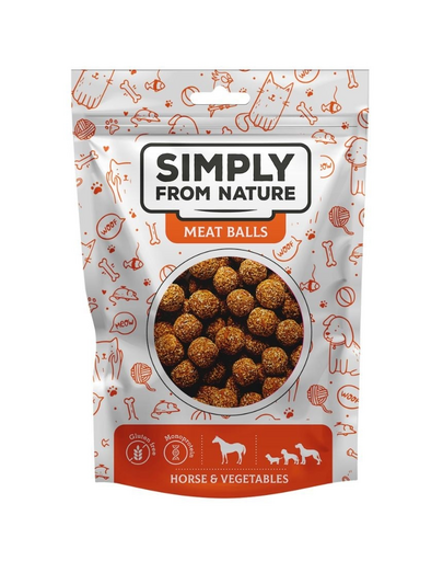 SIMPLY FROM NATURE Meat Balls Lóhús- és zöldséggolyók kutyáknak 80 g