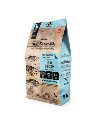 WIEJSKA ZAGRODA Tengeri halak kutyák számára, száraz táp (M) 2 kg