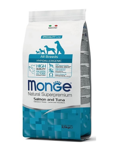 MONGE Hypoallergenic Lazac és tonhal 2,5 kg