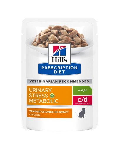HILL'S PRESCRIPTION DIET c/d Multicare Stress + Metabolic nedves macskaeledel csirkével 12x85g