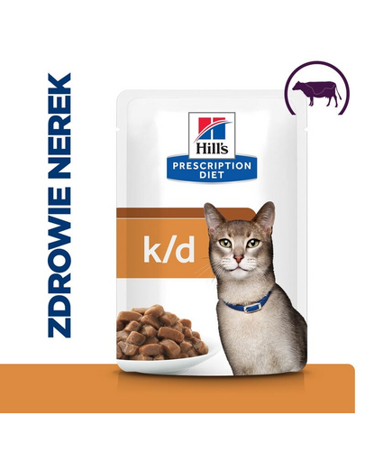 HILL'S Prescription Diet Feline k/d marhahússal 12x85 g