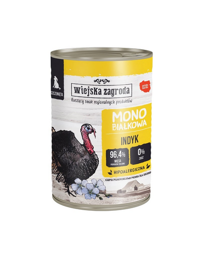 WIEJSKA ZAGRODA Pulyka mono-fehérje nedves kölyök eledel 400g