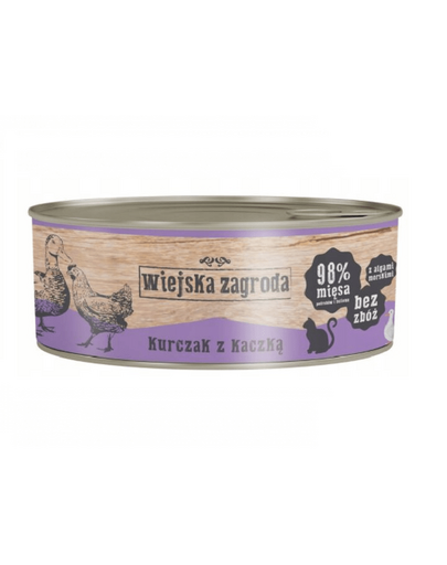 WIEJSKA ZAGRODA Adult Csirke kacsával 85 g-os konzerv macskáknak