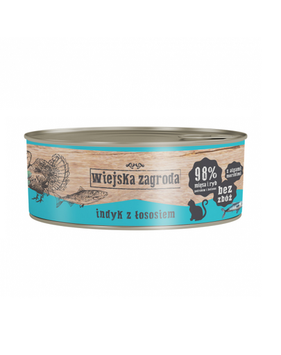 WIEJSKA ZAGRODA Adult Pulykahús lazaccal 85 g nedves macskaeledel