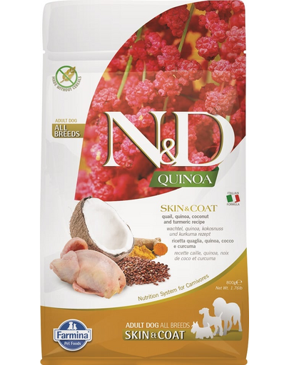 N&D Dog Quinoa Skin & Coat Quail 800 g