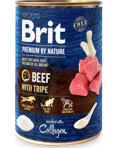 BRIT Premium by Nature Beef and tripes 400 g marhahús és belsőségek természetes kutyaeledel