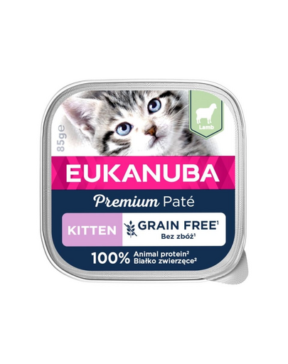 EUKANUBA Grain Free Kitten pástétom cica számára Bárány 85 g