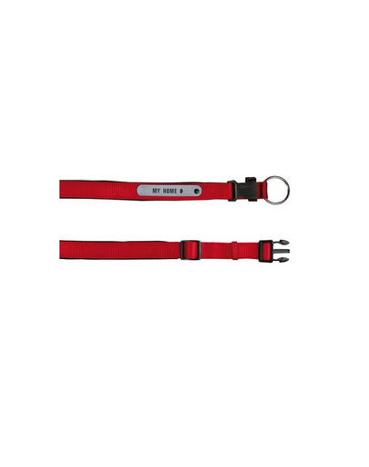 TRIXIE Nyakörv címtartóval  S 30 – 35 cm - 20 mm piros