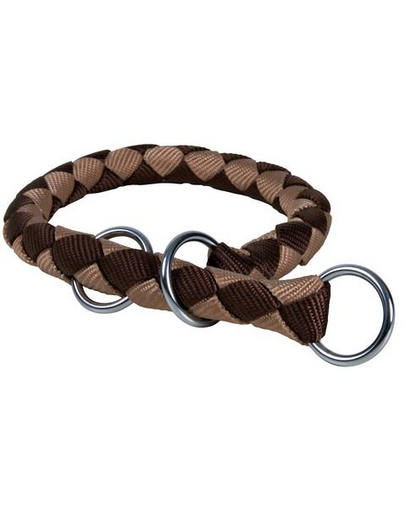 TRIXIE  Szalagos fojtó nyakörv "Cavo" 39 - 45 cm -  12 mm barna - bézs