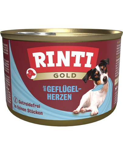 RINTI Gold Poultry hearts Mini Baromfiszív kistestű kutyáknak 185 g