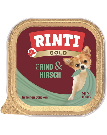 RINTI Gold Venison&Beef Mini szarvas- és marhahúsos tálca 100 g
