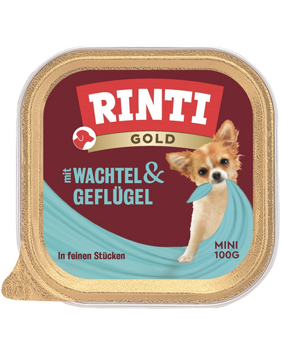 RINTI Gold Quail&Poultry Mini tálca fürj és baromfi 100 g