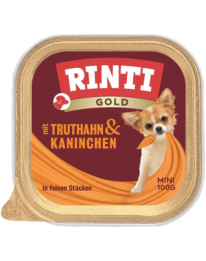 RINTI Gold Turkey&Rabbit Mini pulyka és nyúl tálca 100 g