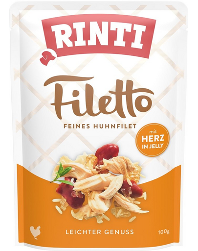 RINTI Filetto in Jelly Chicken&Poultry hearts zselés csirke- és baromfiszív 100 g